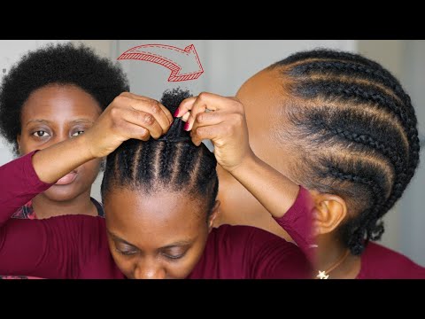 How To Cornrow Your Own Hair Beginners Friendly | Short Natural Hair Tutorial