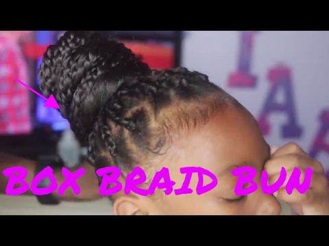 box braid bun hairstyle for kids