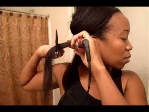 Flat Ironing Transitioning/Relaxed Hair - Chase Method with Comb