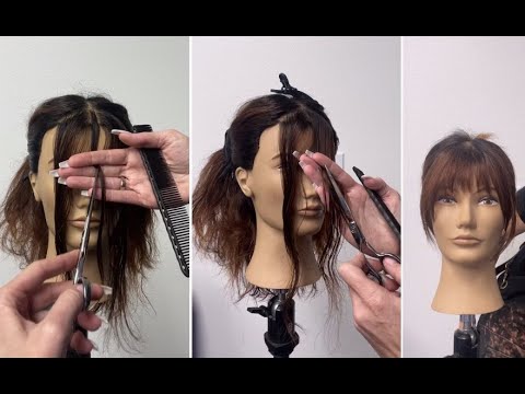 How to cut and style Layer Bangs | Bottleneck Bangs Haircut Tutorial
