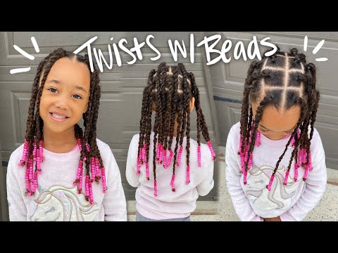 Easy Twists w/Beads! Styling Ziya's Curly Hair