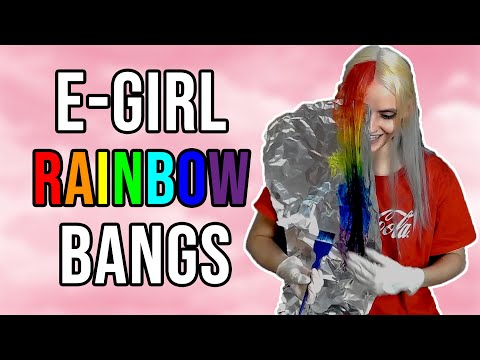 Dyeing E-Girl Rainbow Bangs using Arctic Fox Hair Color