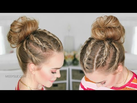 5 Dutch Braids High Bun | Missy Sue