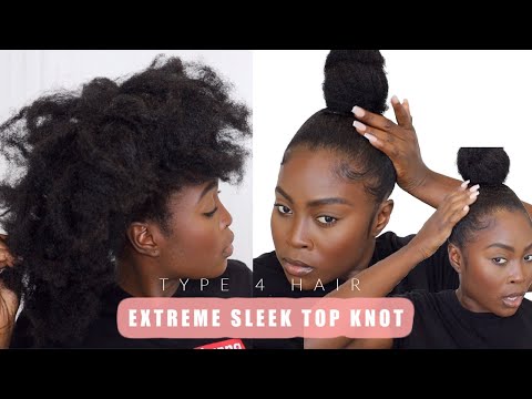 BEST METHOD FOR SLEEK HIGH BUN ON TYPE 4 NATURAL HAIR || HEAT/SWEAT RESISTANT!