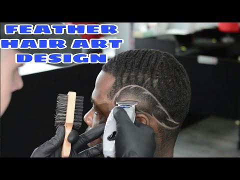 Bald Fade Haircut And Feather Art Design | Haircut Style | Step by step