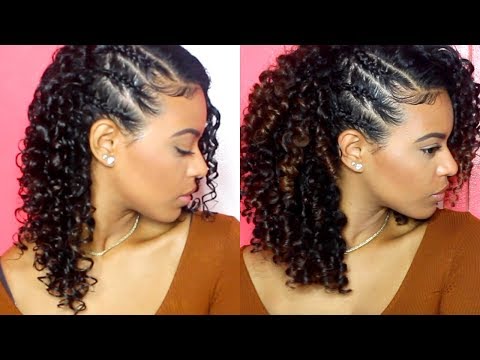 ChellisCurls | Wash &amp; Go with 3 Side Braids