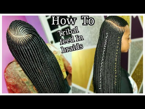 Very Neat Side Part Tribal Feed In Cornrow with braids ||Clients hair transformation #01