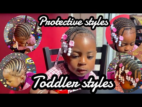 EASY PROTECTIVE STYLE FOR TODDLERS|NATURAL HAIRSTYLES FOR KIDS| KIDS BRAIDS| BIG BEADS| BRAID STYLES