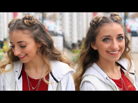 Brooklyn's Double-Bun Half Up Hairstyle &amp; HAIR HACK | Cute Girls Hairstyles Tutorial