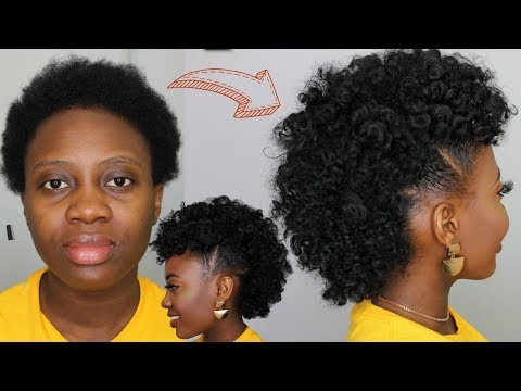 NO CORNROWS | Faux Hawk on Short 4C Natural Hair CROCHET! PROTECTIVE STYLE | hair how-to