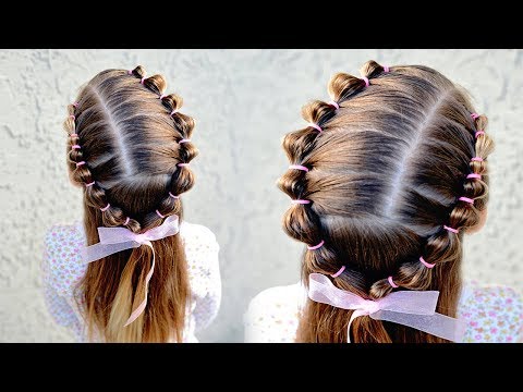 Toddler Hairstyle - Half up Bubble Braid