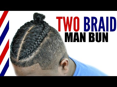 Two Braid Man Bun Tutorial► Men's Natural Curly Hair