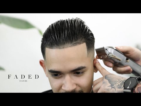 LOW FADE SLICK BACK HAIRCUT TUTORIAL, BARBER TUTORIAL!