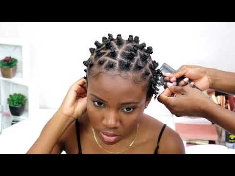 PERFECT BANTU KNOTS ON 4C SHORT NATURAL HAIR