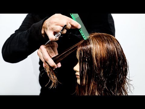 Mid Length Hair with Layers and Curtain Bangs | Hair Tutorial