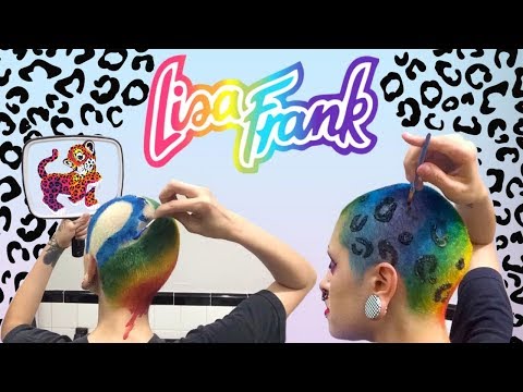 Lisa Frank Rainbow Leopard Print Buzz Cut Hair Color Tutorial