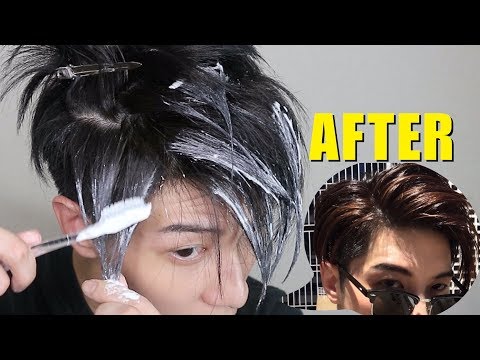 DIY HIGHLIGHT DARK HAIR | KOREAN TWO BLOCK CUT HAIR | 自己染髮 | ISSAC YIU