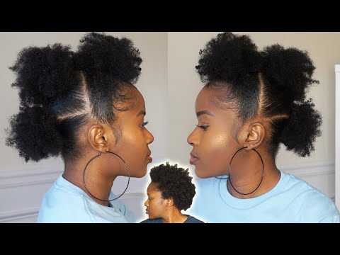 How to do Afro Puffs Mohawk on Short 4C Natural Hair!!! Quick &amp; Easy!!|Mona B.