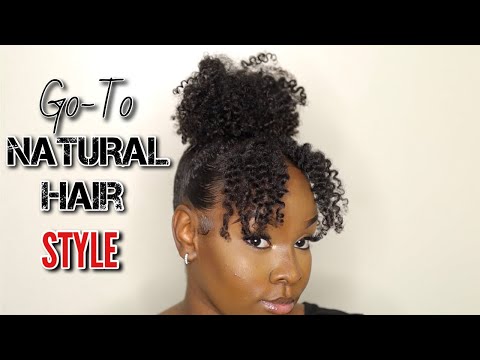 Cute and Easy GO-TO Natural Hair Style | 4a, 4b Medium Length Hair