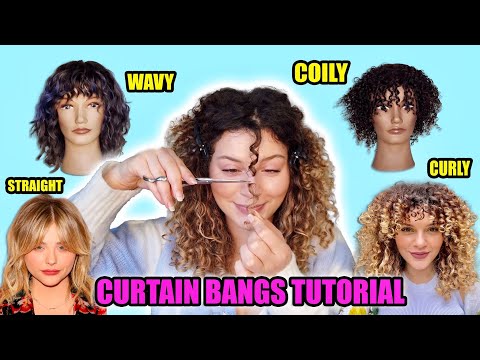 HAIRSTYLISTS GUIDE TO CUTTING YOUR OWN CURTAIN BANGS ON CURLY HAIR