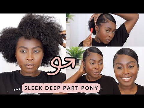 BEST METHOD: DEEP SIDE PART PONYTAIL ON THICK 4A/4B/4C NATURAL HAIR