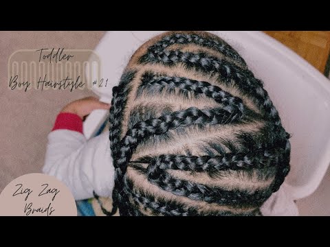 TODDLER BOY HAIRSTYLE 21 | ZIG ZAG BRAIDS | PROTECTIVE STYLE | #CURLYHAIR #TODDLERSTYLES #MENSBRAIDS