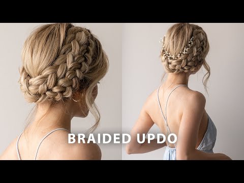 EASY Milkmaid/Crown Braided Updo | Perfect for long hair - medium hair lengths