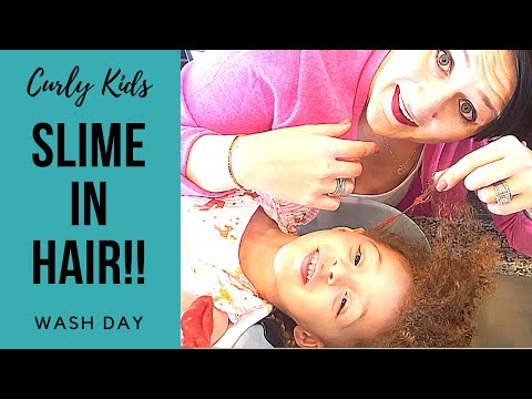 How to Remove Slime from Hair | Kids Curly Wash Day Routine | BEST METHOD!