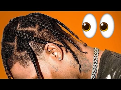 MENS TRAVIS SCOTT BRAID TUTORIAL | 4C NATURAL HAIR TUTORIAL | Quarantine Activities | TrayballTv