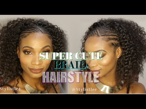 Best Braided Half-Up Half-Down with Sew in Curly Hair| Hair Makeover #6| Feat. Young Head Beats
