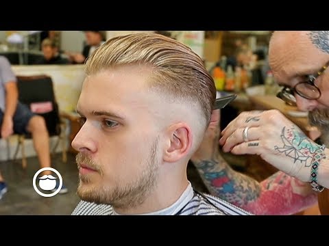 Slicked Back Skin Fade Haircut