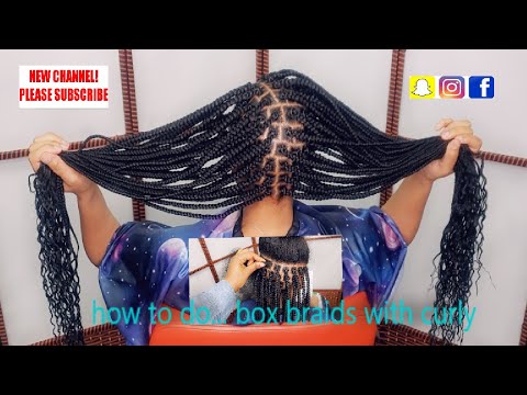 how to Box Braids With Curly Ends Tutorial | goddess braids
