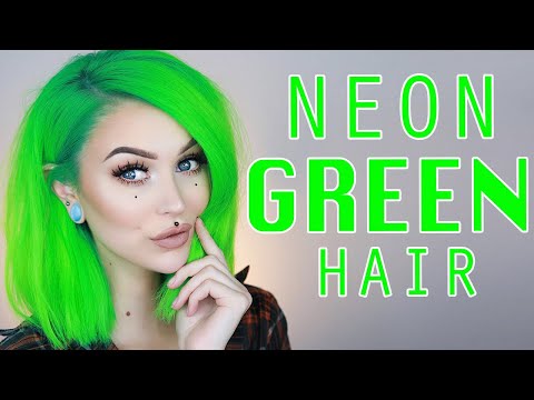 Dyeing my Hair Neon Green At Home | Evelina Forsell