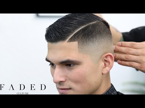 BARBER TUTORIAL - MENS PERFECT FADE WITH HARD PART