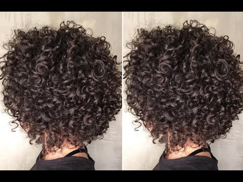 Horizontal Graduation Bob Haircut on Curly Hair | Textured Bob Haircut Step by step