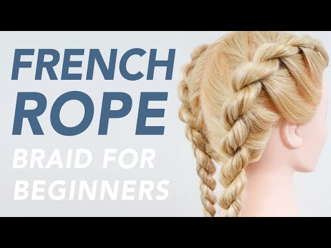 How To French Rope Braid Step by Step - Full Talk Through, Beautiful Twisted Hairstyle For Beginners