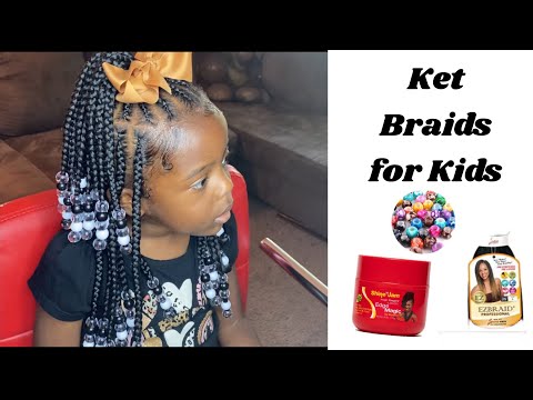 Kids Ket Braids|Kids Protective Style|Half up Half Down#ketbraids #kidsbraids #braidsandbeads