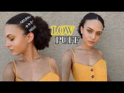 Trying a Low Puff On My Type 4 Hair ft. Swirly Curly Snap Ties &amp; Hair Jewelry