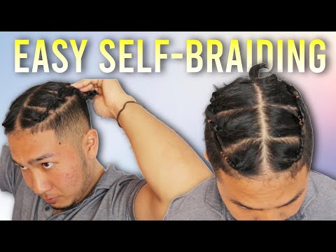 EASIEST WAY to Braid Your Own Hair | Straight Hair Men's Braiding Tutorial!!