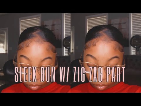 SLEEK BUN W/ ZIG-ZAG PART + BABY HAIRS!!🤩ON TYPE 4 HAIR