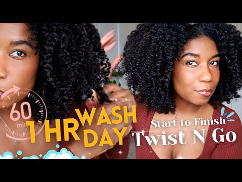 My 1 HOUR Wash Day - Start To Finish Type 4 | Twist and Go Natural Hair
