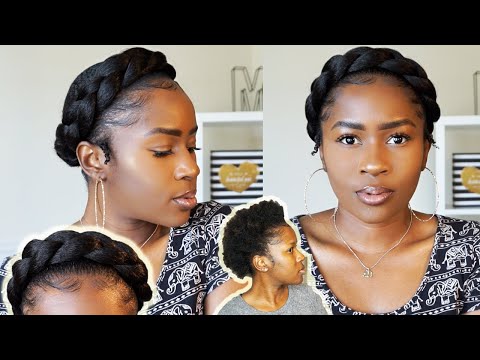Super Easy HALO Braid on Short 4C Natural Hair Using Edge Booster Styling Gel!!!|Mona B.
