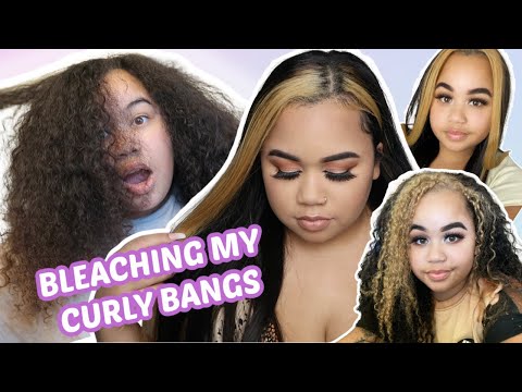 Bleaching My Curly Bangs | OMG 😍