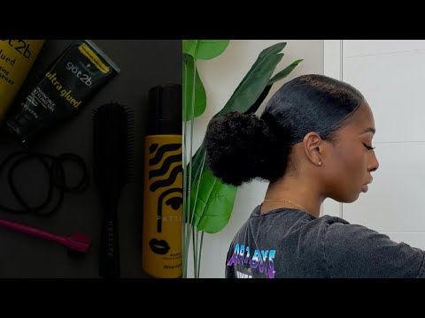 the only slick back ponytail tutorial you'll ever need for thick natural hair 🤎