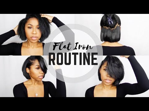 Flat Iron Routine | Short Bob