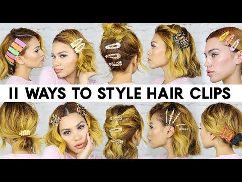 11 EASY Ways to Style HAIR CLIPS for Short Hair (Braidless)