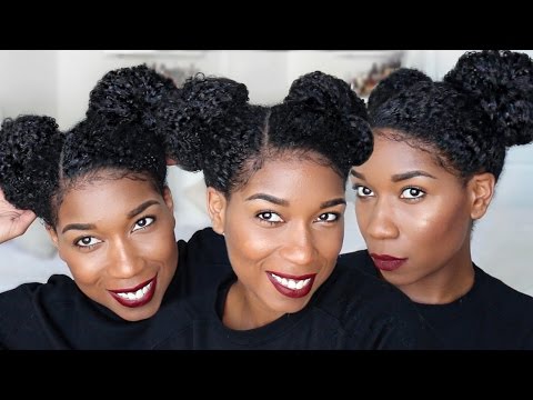 Perky Space Buns | Natural Hairstyle