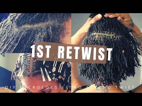 FIRST RETWIST | DIY MICROLOCS | INTERLOCKS TO TWIST RETIGHTENING