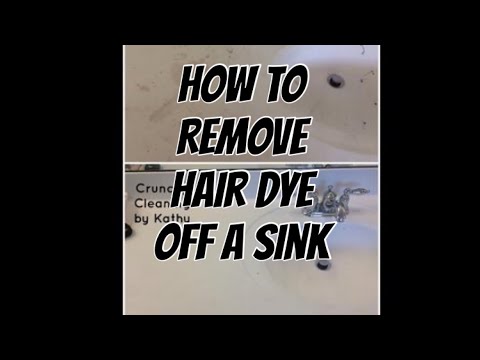 How to remove hair dye off a bathroom sink