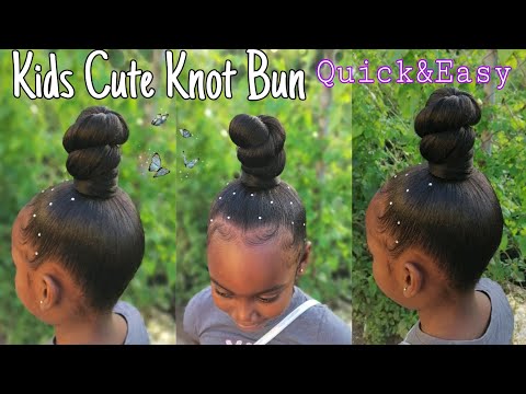 How to do : Top Knot Bun with cheap braiding hair | kids hairstyle 😍